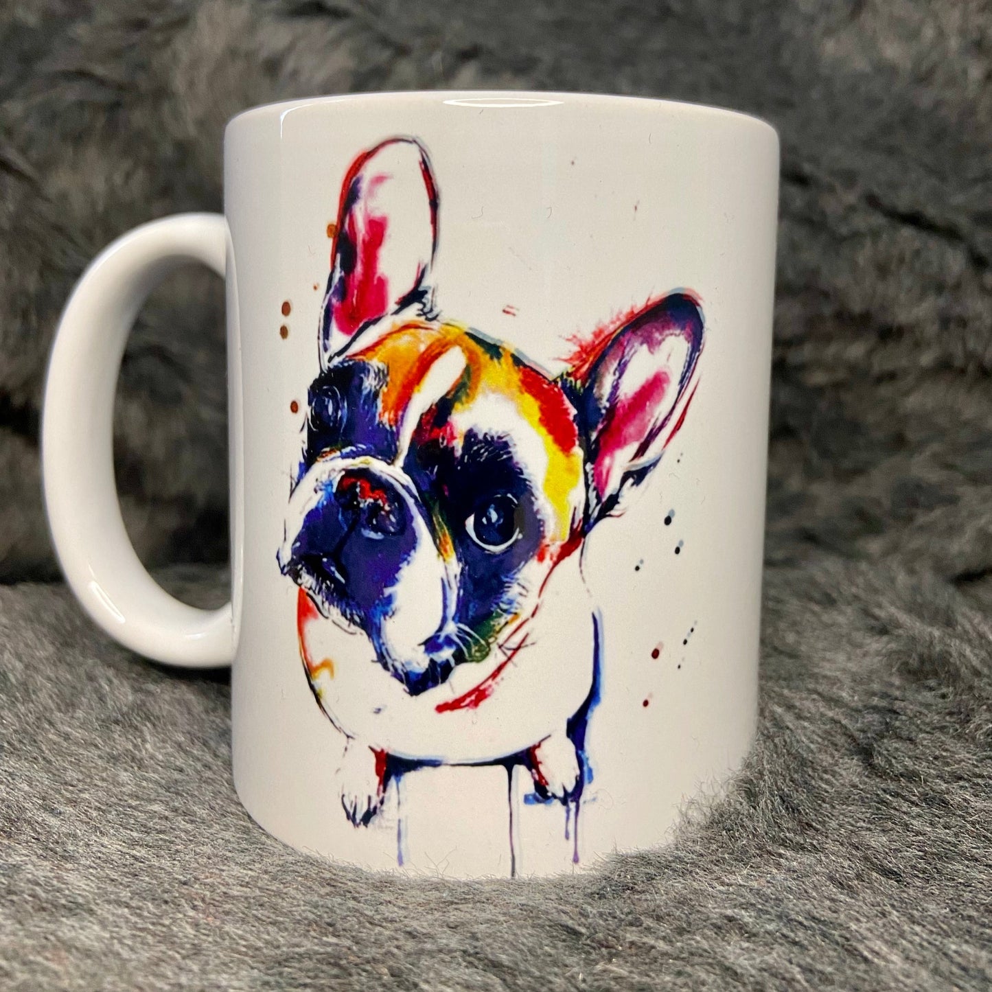 Tasse mit Französischer Bulldogge / Aquarell