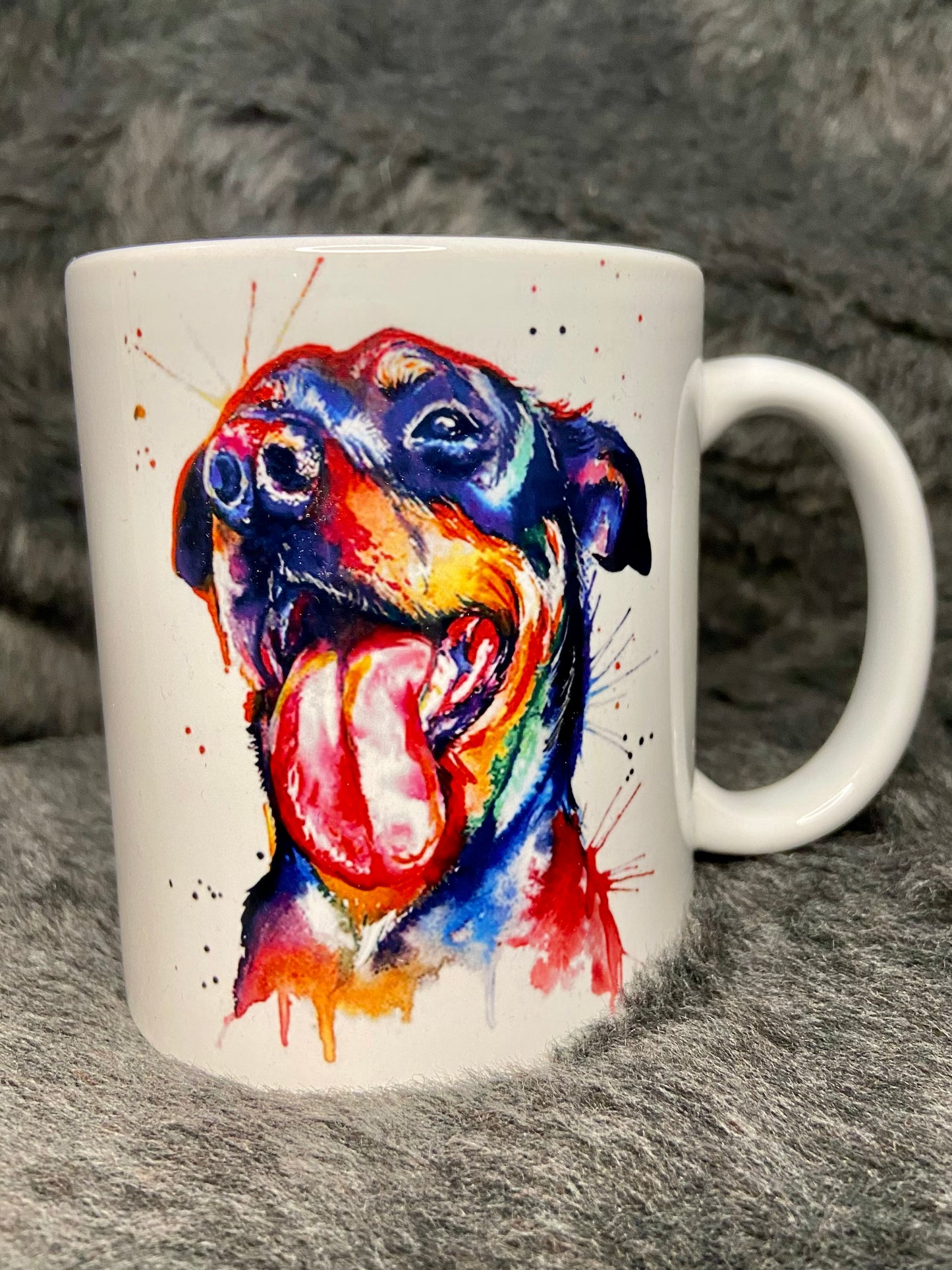 Tasse mit Rottweiler / Aquarell